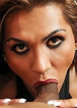 beautiful Jessy Dubai has a stunning body, big sexy breasts, a juicy round ass and a big hard cock! Watch this sexy transgirl facefucking Robert Axel